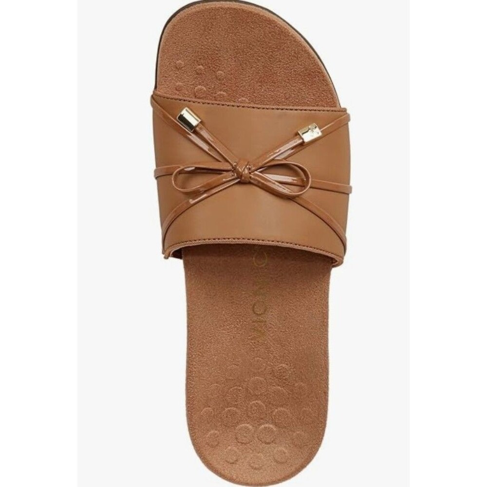 Vionic Bella Slide Sandals Women's Size 7 Brown Bow Comfort Slides New